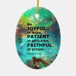 Romeinen 12:12 keramisch ornament