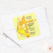 Romeinen 12:12 vierkante sticker (Envelop)