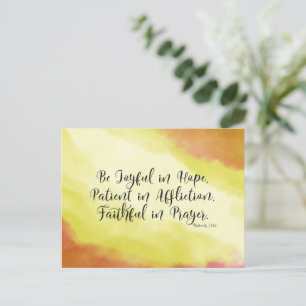 Romeinen 12:12 Wees blij met hoop Christelijke Bij Briefkaart