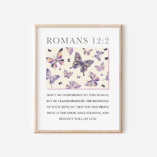 Romeinen 12:2 Christelijke religieuze vlinderkunst Poster