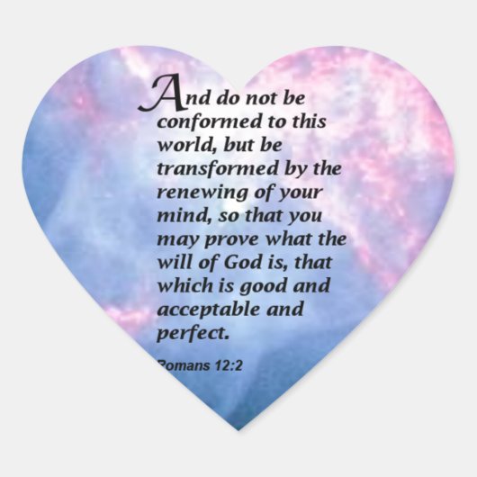 Romeinen 12:2 hart sticker (Voorkant)