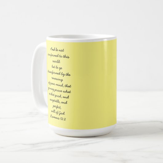 Romeinen 12:2 Mok (Voorkant links)
