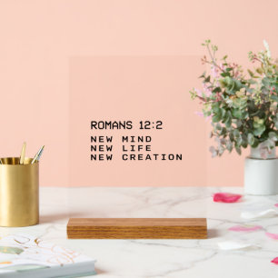Romeinen 12:2 Nieuwe Geest Leven Creatie Minimalis Acryl Bord