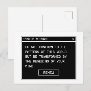 Romeinen 12:2 Zwart en Wit Computer Waarschuwingsv Briefkaart