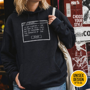 Romeinen 12:2 Zwart en Wit Computer Waarschuwingsv Hoodie