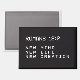 Romeinen 12:2 Zwart en Wit Computer Waarschuwingsv Magneet