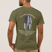 Romeinen 13:4 Thin Blue Line T-shirt (Achterkant)