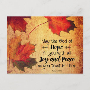 Romeinen 15:13 God of Hope Autumn Leaves Briefkaart