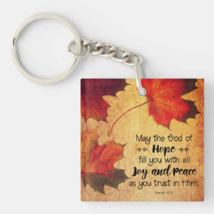 Romeinen 15:13 God of Hope Autumn Leaves Sleutelhanger