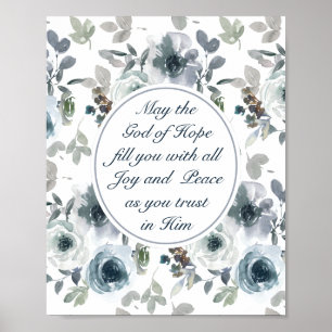 Romeinen 15:13 God van hoop, Floral Poster