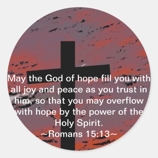 Romeinen 15:13 ronde sticker (Voorkant)