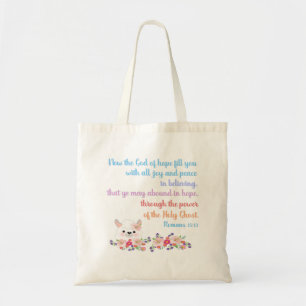 Romeinen 15 Bijbelvers ontwerp Tote Bag