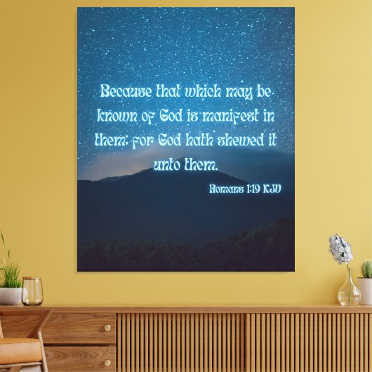 Romeinen 1:19 Bijbelse KJV Pic Wall Art Canvas Afdruk (Insitu (Woonkamer))