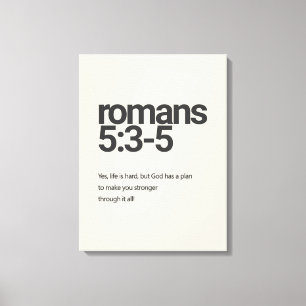 Romeinen 5:3 Minimalistische Christelijke Canvas W Afdruk