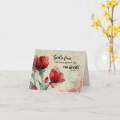 Romeinen 5:5 God's liefde bijbel vers rood roze bl Kaart (Gele Bloem)