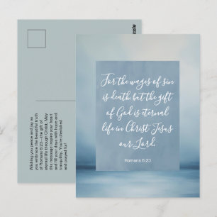 Romeinen 6:23 Aanpasbare Bijbelvers Briefkaart
