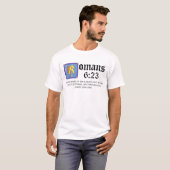Romeinen 6:23 Blauwe Verlichtingsbrief Biblical Ve T-shirt (Voorkant volledig)