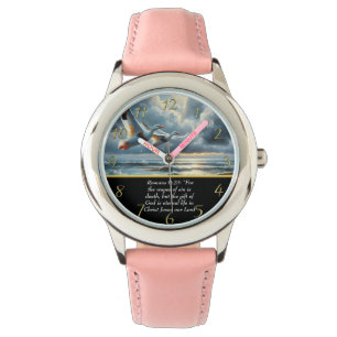 Romeinen 6:23 Christelijk Faith kruis met eenden Horloge