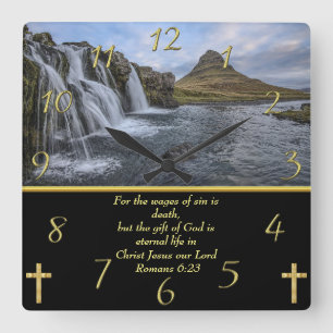 Romeinen 6:23 God zo geliefd Vierkante Klok