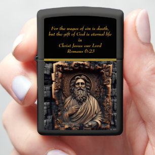 Romeinen 6:23 Jezus snijdt op verbrand hout
