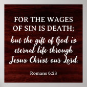 Romeinen 6:23 Staatvertaling Oud-Hollandse inspira Poster (Voorkant)