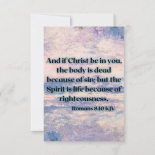 Romeinen 8:10 KJV Bijbelscriptie Pic Greeting Kaart