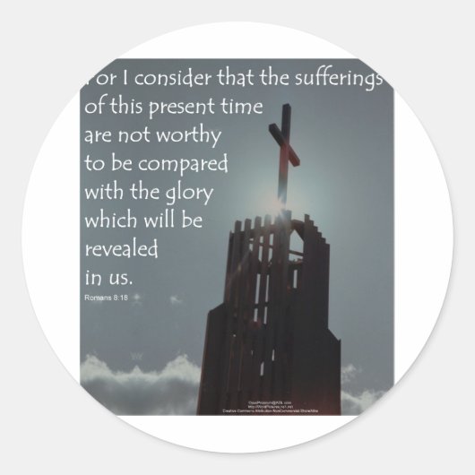 Romeinen 8:18 Te onthullen glorie Ronde Sticker (Voorkant)