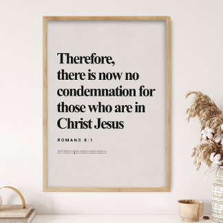 Romeinen 8:1, DIGITALE Print, Bijbelvers, Moderne Poster
