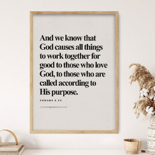 Romeinen 8:28, Bijbelvers, DIGITALE Print, Modern Poster