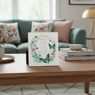 Romeinen 8:28 Bloemen en vlinders  Fotoplaat