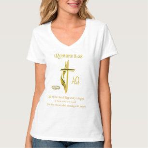 Romeinen 8:28 Christelijke vrouwen t-shirt