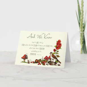 Romeinen 8:28 Denken aan u: Natuur, vogel, muis Kaart