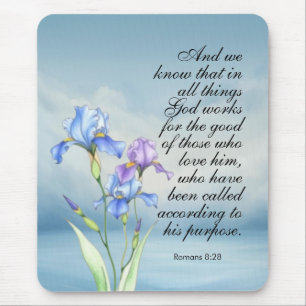 Romeinen 8:28 Iris Waterverf  Muismat