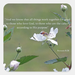 Romeinen 8:28 vierkante sticker