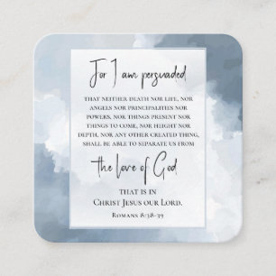 Romeinen 8:38-39 Gods liefde Bijbelvers Christelij Vierkante Visitekaartje