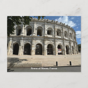 Romeins Amphitheater, Nimes, Frankrijk op een Feestdagenkaart