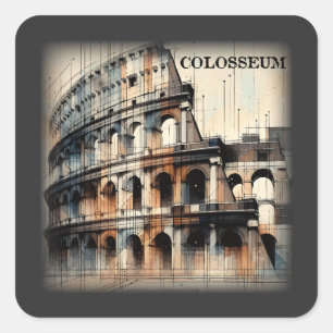 Romeins Colosseum Italië Europa Vierkante Sticker