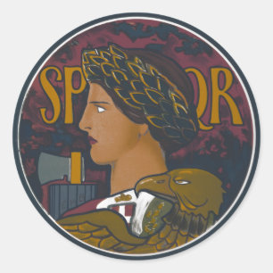  Romeins embleem van Italië SPQR Ronde Sticker