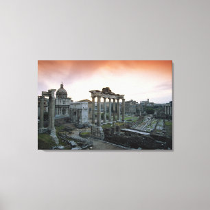 Romeins Forum bij zonsopgang Canvas Afdruk