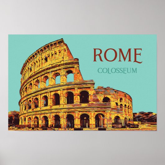 Romeinse afbeelding van het colosseum Italië Brief Poster (Voorkant)