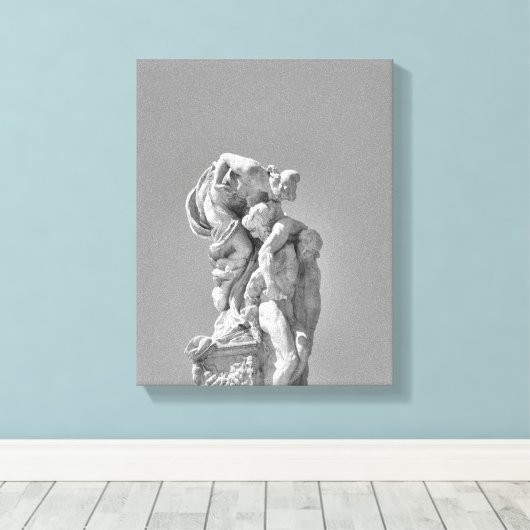 Romeinse beeldhouwwerken in moderne samenstelling canvas afdruk (Insitu (Houten vloer))