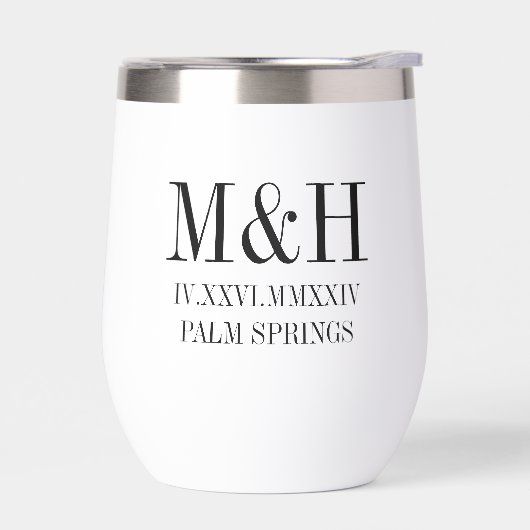 Romeinse cijfers datum, Initialen, stad bruiloft g