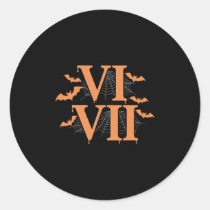 Romeinse Cijfers Vi Vii 67 Meme Gen Alpha Hallowee Ronde Sticker