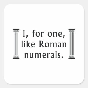 Romeinse cijfers vierkante sticker