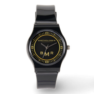 Romeinse Cijfers Zwart en Goud Horloge