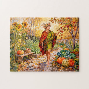 Romeinse God Faunus Herfsttuin Legpuzzel