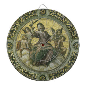 Romeinse Godin Justitia met Engelen door Raphael Dartbord