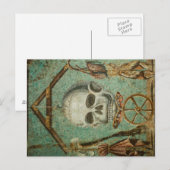 Romeinse mozaïekbriefkaart van de schedel door S.  Briefkaart (Voorkant / Achterkant)