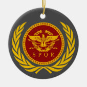 Romeinse Rijk SPQR Eagle Embleem en krans Keramisch Ornament (Voorkant)