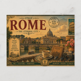 Romeinse vakantiesouvenir uit het verleden briefkaart